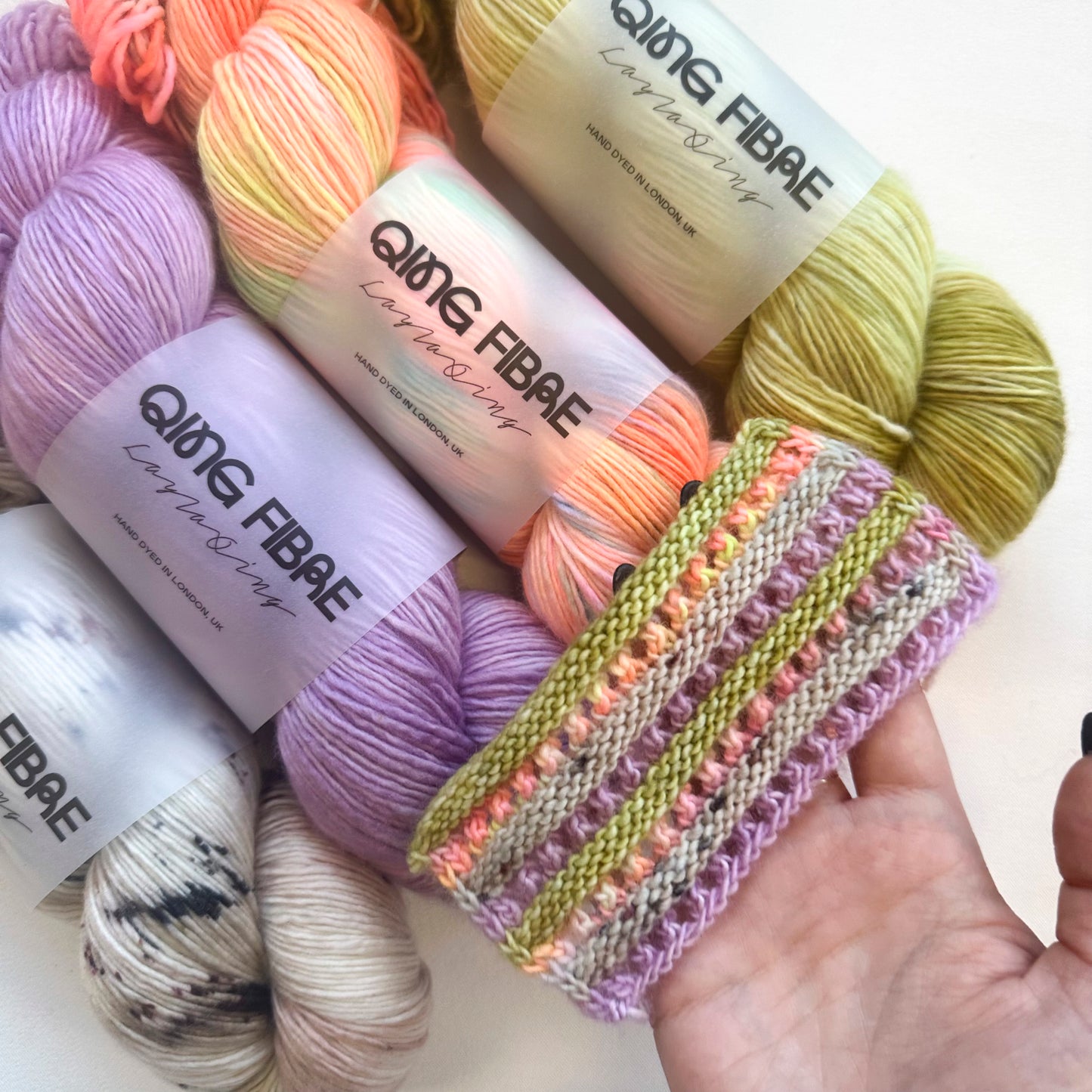 WestKnits 'Geogradient' Kits - Dashing Sassy - Thistle, Fossil, Midnight Sun, Matcha