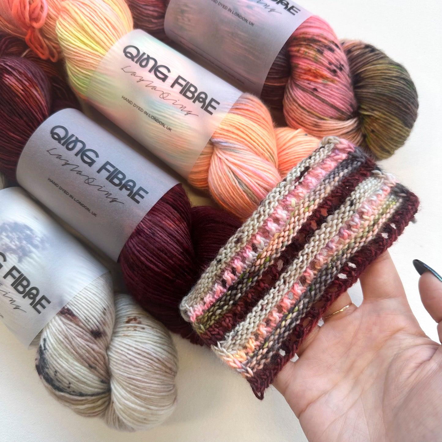 WestKnits 'Geogradient' Kits - Dashing Sassy - Boysenberry, Katla, Midnight Sun, Fossil
