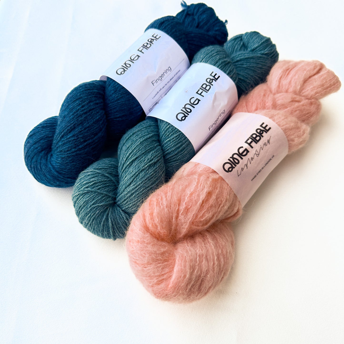 Romola Wrap Kit - Fjord & Melted Baby Suri - Malachite, Lagoon & Peachy