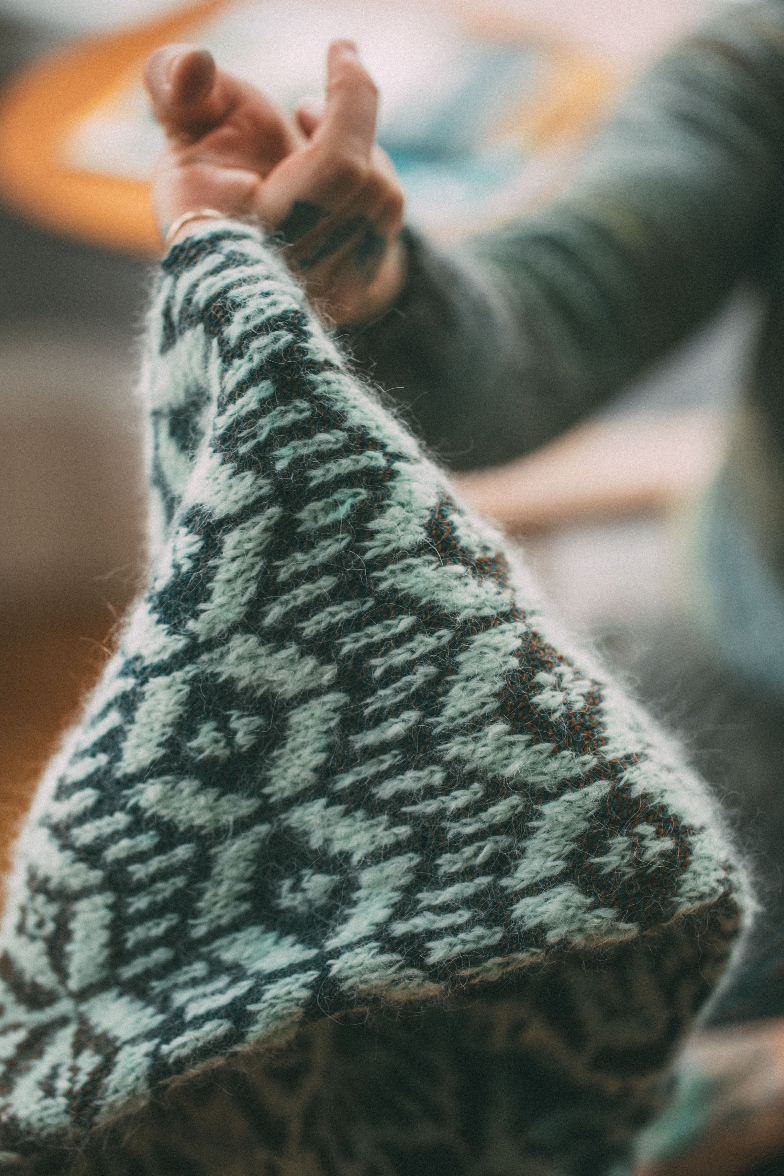 Drea Renee Knits Velvet Mirror Cowl Kit - Parakeet & Praying Mantis