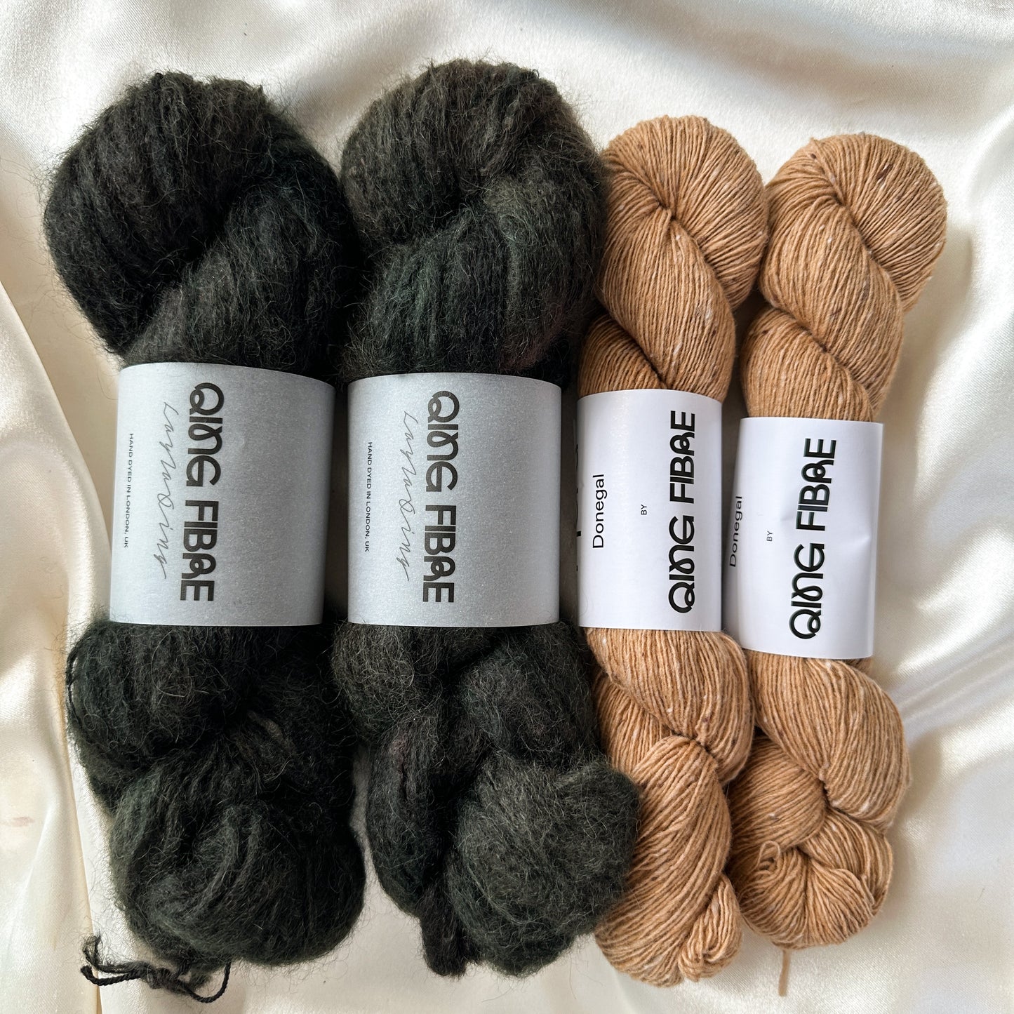 Drea Renee Knits Velvet Mirror Cowl Kit - Butterscotch and Dark Forest
