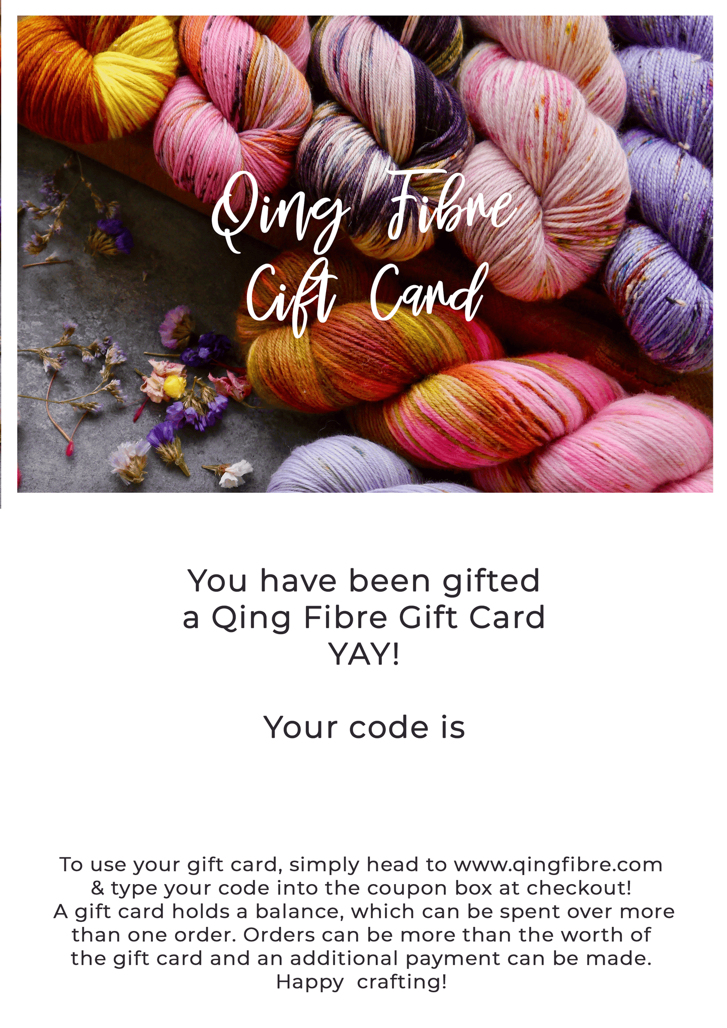 Qing Fibre Gift Card