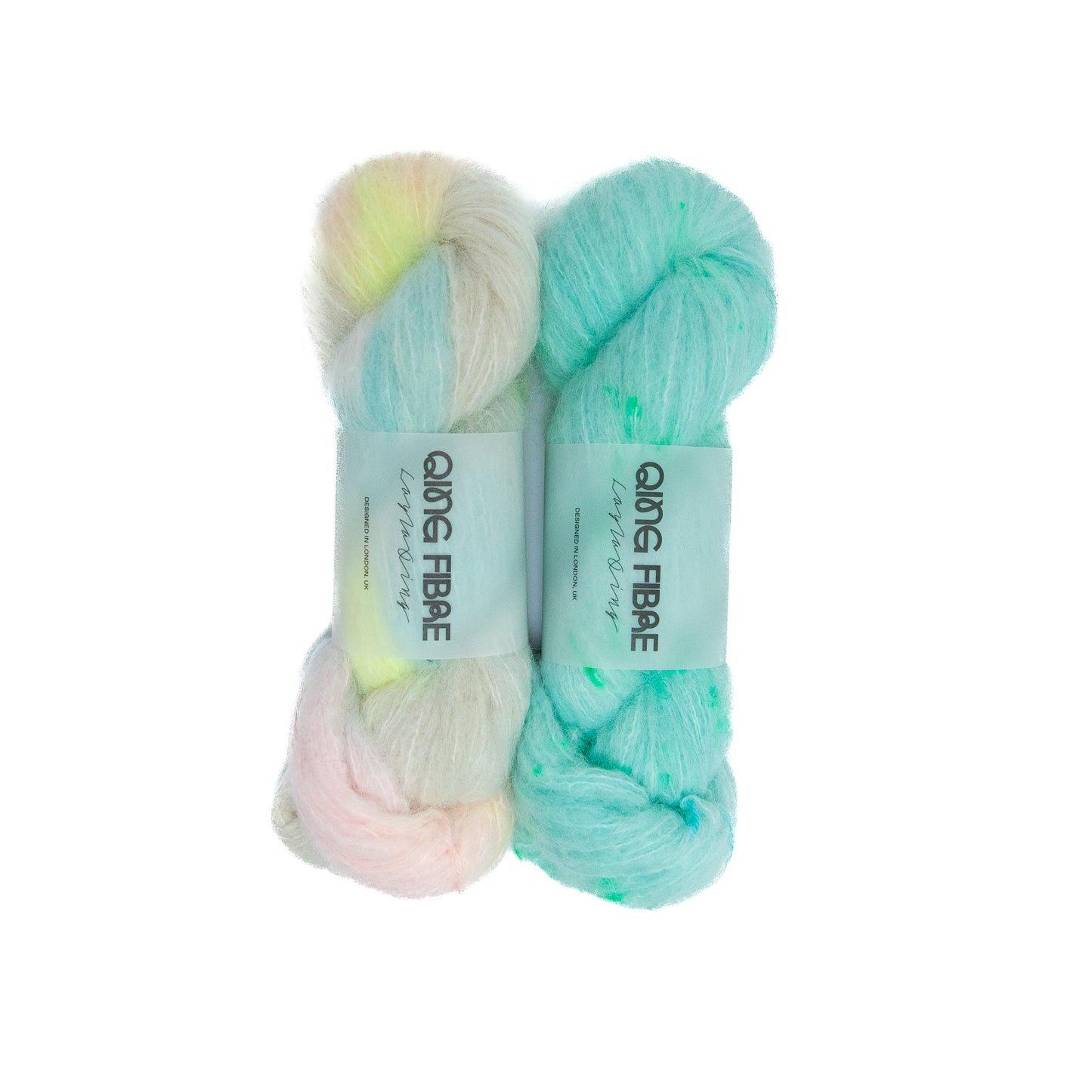 Shadowplay Cardigan Test Kits - Nassau and Opalescent in Melted Baby Suri