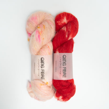 Shadowplay Cardigan Test Kit - Dragonberry and Fluoresce in Melted Baby Suri