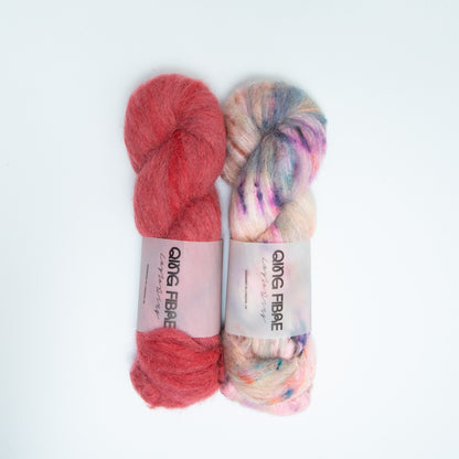 Shadowplay Cardigan Test Kit - Miracle Berry and Rose Tinted in Melted Baby Suri