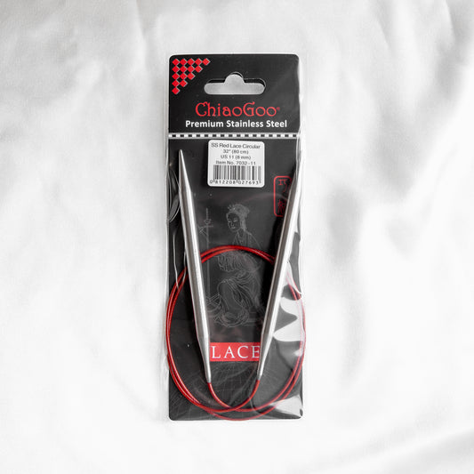 ChiaoGoo 32" Red Lace Circular Knitting Needles 8mm