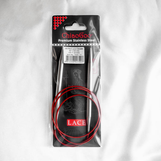 ChiaoGoo 40" Red Lace Circular Knitting Needles 8mm