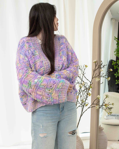 Cloudfall Cardigan knitting pattern result front view