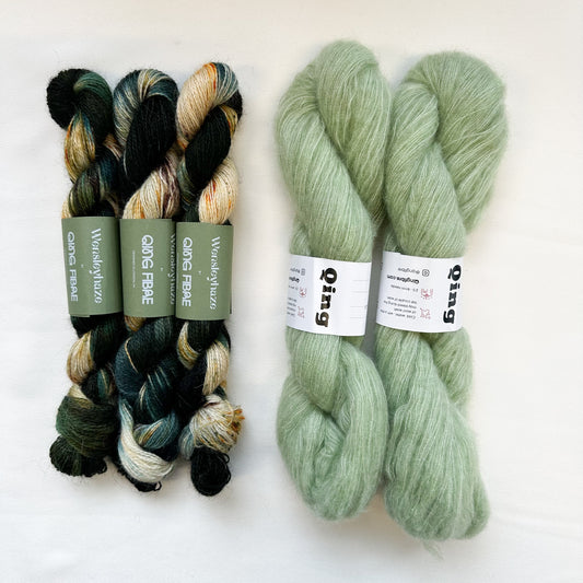 Elton Cardigan Kit - Wensleyhaze Siren & Veranita Sage