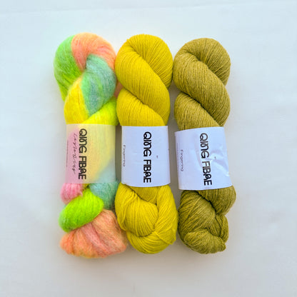 Romola Wrap Kit - Fjord & Melted Baby Suri - Olive, Lime & Utopia