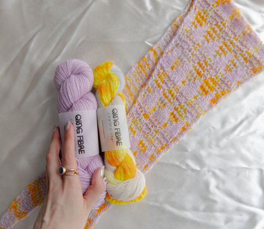 Harlequin Shawlette - Sunset Dreams and Thistle