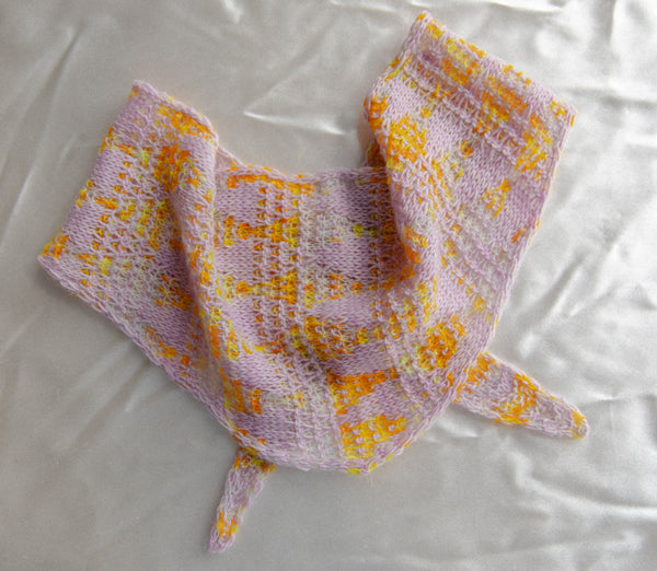 Harlequin Shawlette - Sunset Dreams and Thistle