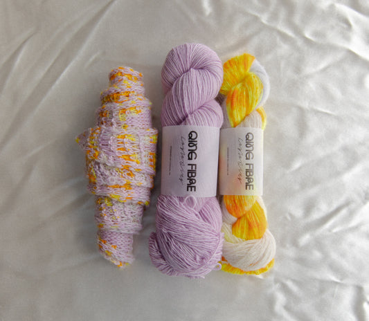 Harlequin Shawlette - Sunset Dreams and Thistle