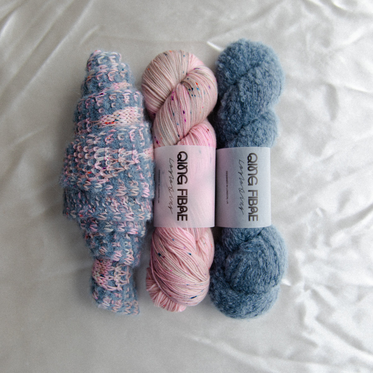 Harlequin Shawlette Knit Kits - Baby Teddy and Dashing Fingering – Glitch and Echo