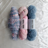 Harlequin Shawlette Knit Kits - Baby Teddy and Dashing Fingering