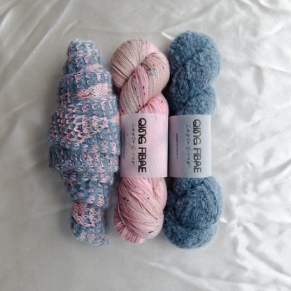 Harlequin Shawlette Knit Kits - Baby Teddy and Dashing Fingering – Glitch and Echo