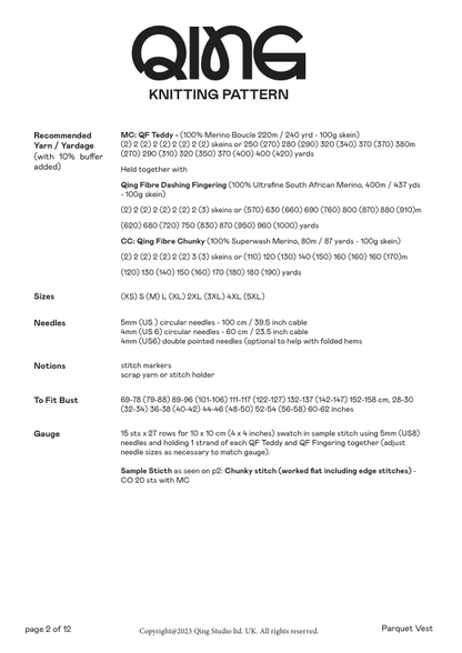 Parquet Vest Pattern - Download
