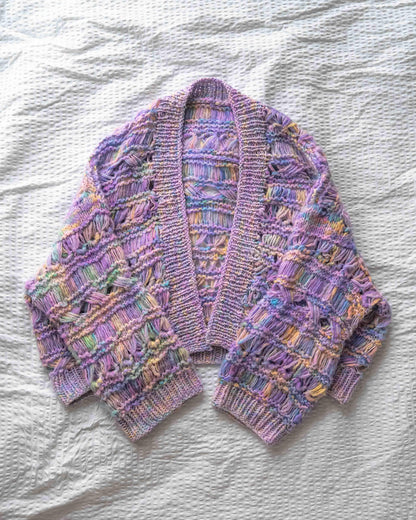 Cloudfall Cardigan knitting kit in Myth