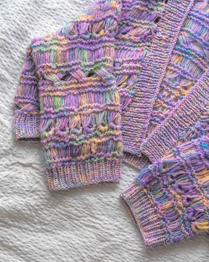 Cloudfall Cardigan Knit Kit - Super Floof DK and Dashing Sassy