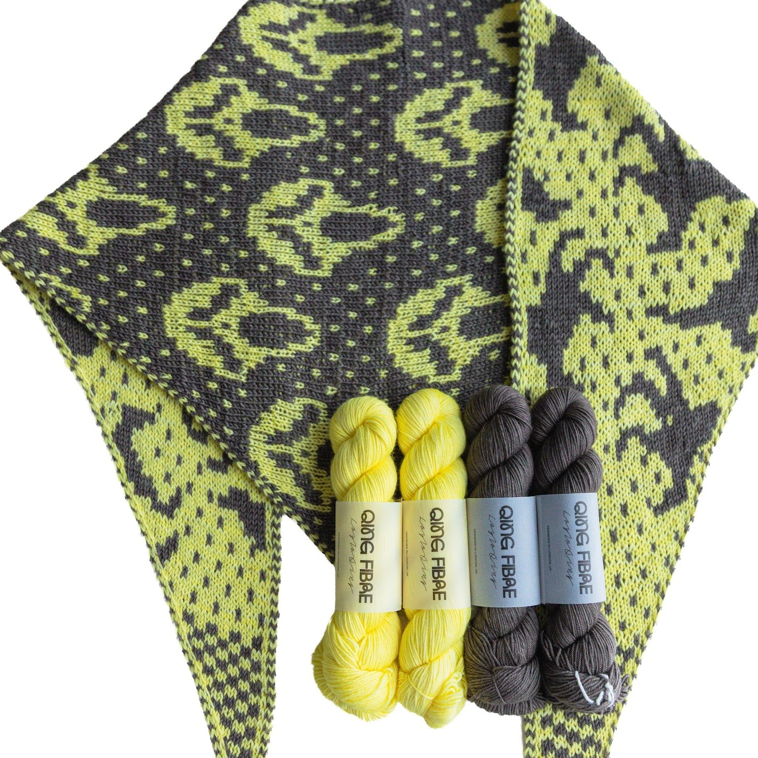Slasher Scarf Knitting Kit – Cocoon & Soot – Qing Fibre