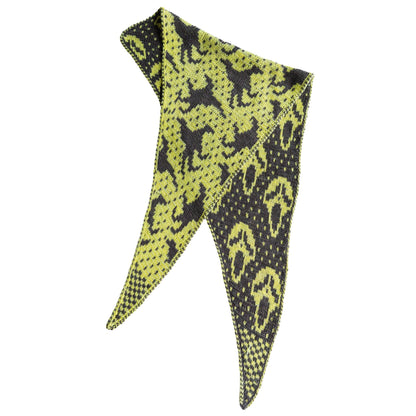 Slasher Poltergeist triangle scarf in Cocoon and Soot showing both sides