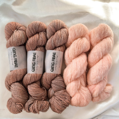 Drea Renee Knits Pink Velvet Sweater Kit - Peachy
