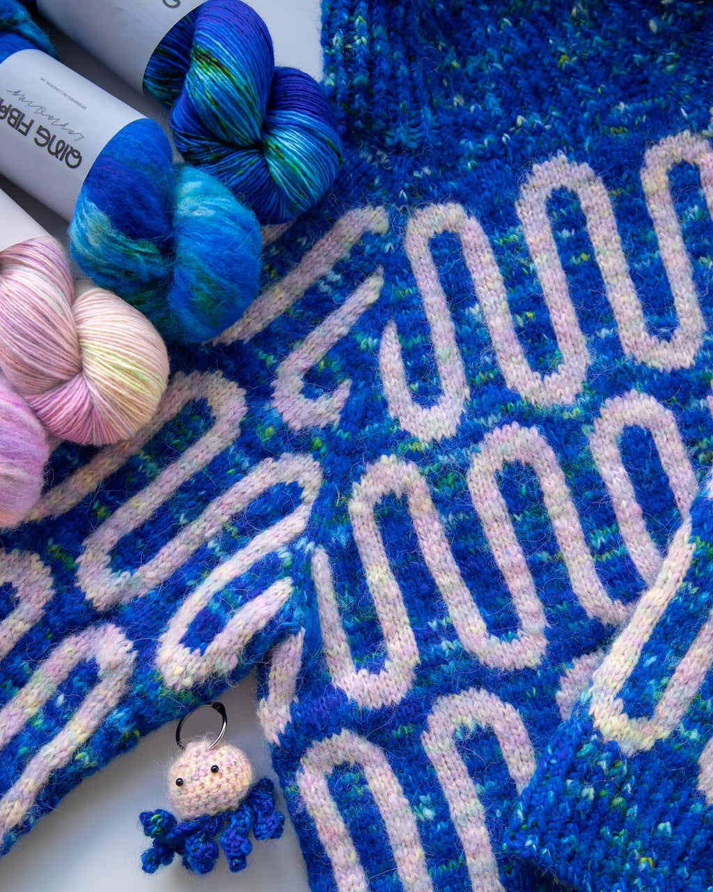 Spektakelstrik Wave Sweater Kit - Abyss & Mother of Pearl - XS-(S-M)