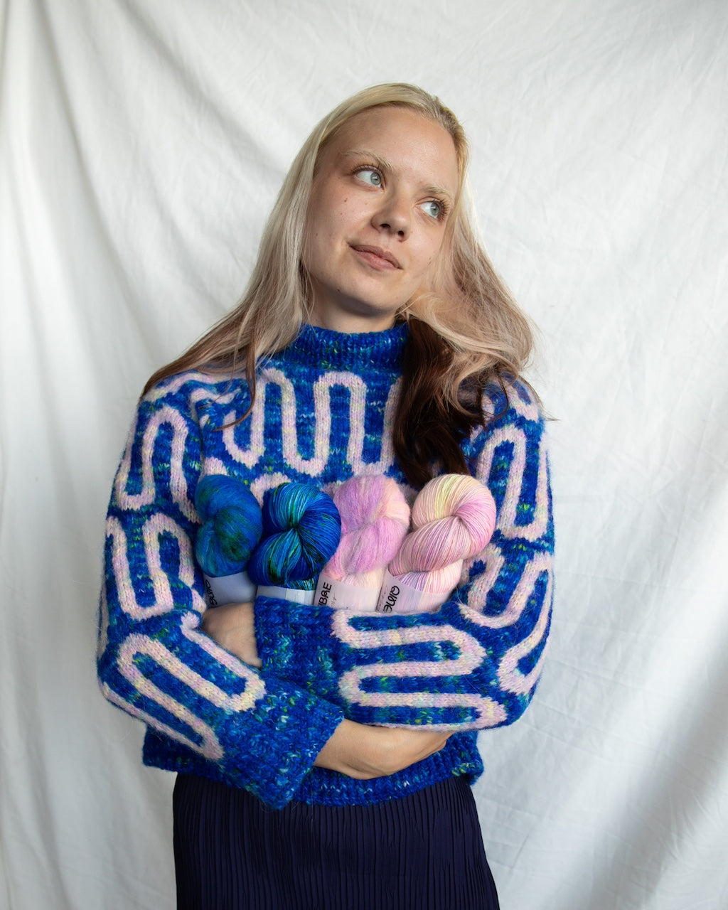 Spektakelstrik Wave Sweater Kit - Abyss & Mother of Pearl - XS-(S-M)