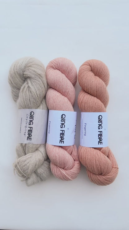 Romola Wrap Kit - Fjord & Melted Baby Suri - Old Coral, Lemonade & Pewter