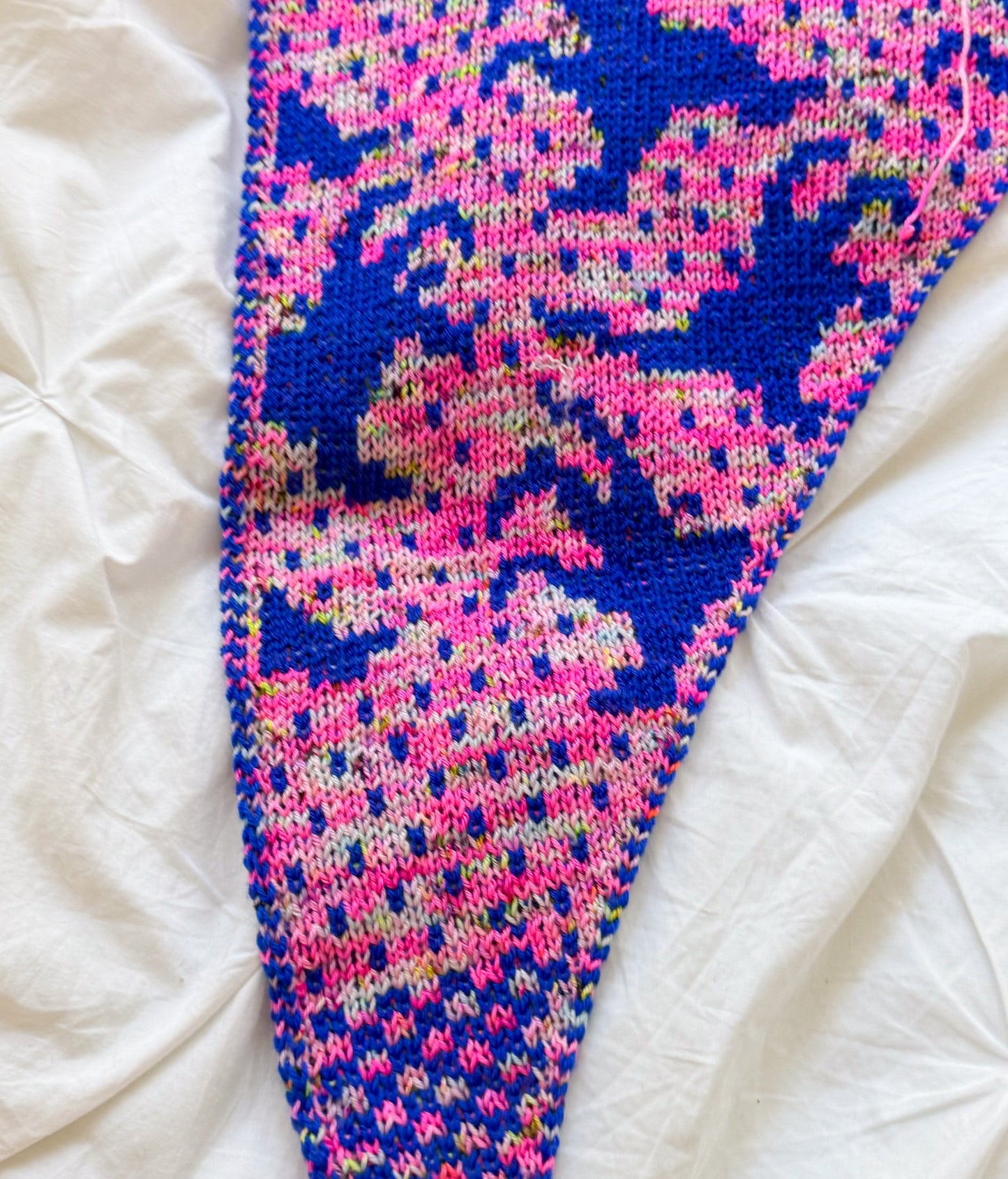 The Slasher Poltergeist Triangle Scarf Kit Flamingo and Hero detail