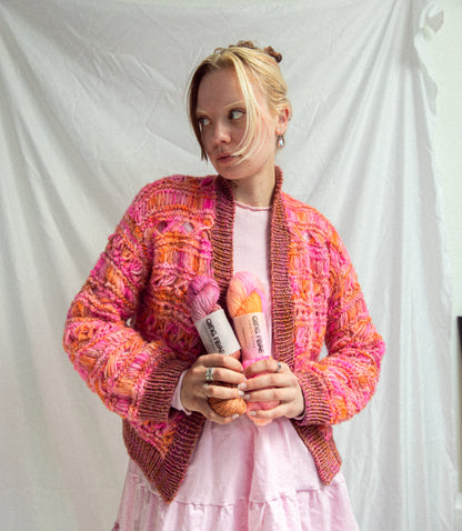 Cloudfall Cardigan Knit Kit - Super Floof DK and Yak Single — Fever