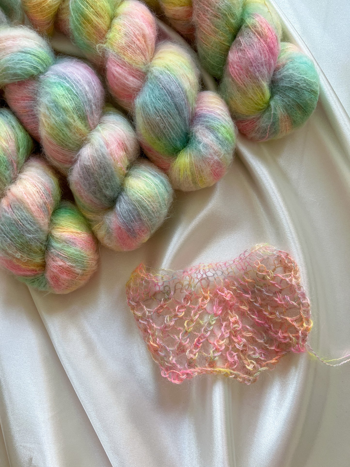 Kara's To Be So Lonely Sweater Kit - Kid Mohair Silk & Wensleyhaze - Cherry Hill & Flying Saucer