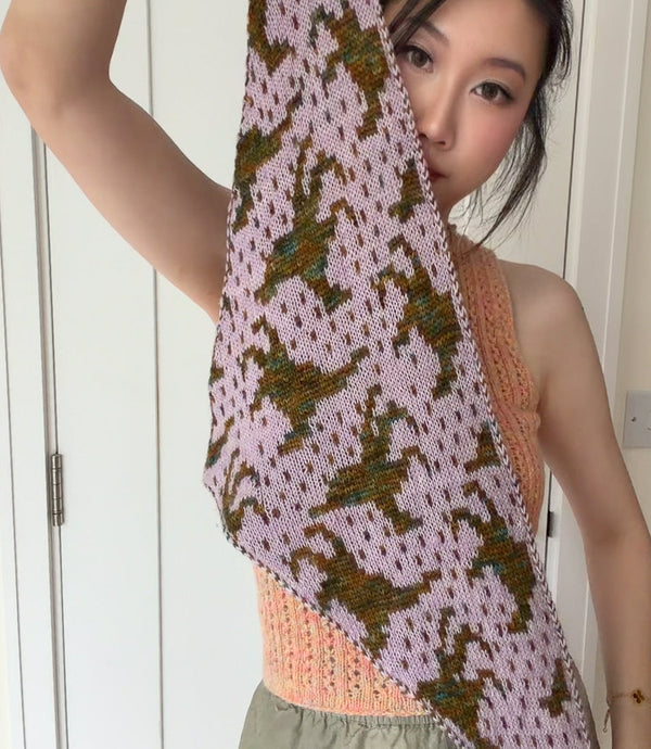 The Slasher Poltergeist Triangle Scarf Kit Nyx and Thistle detail