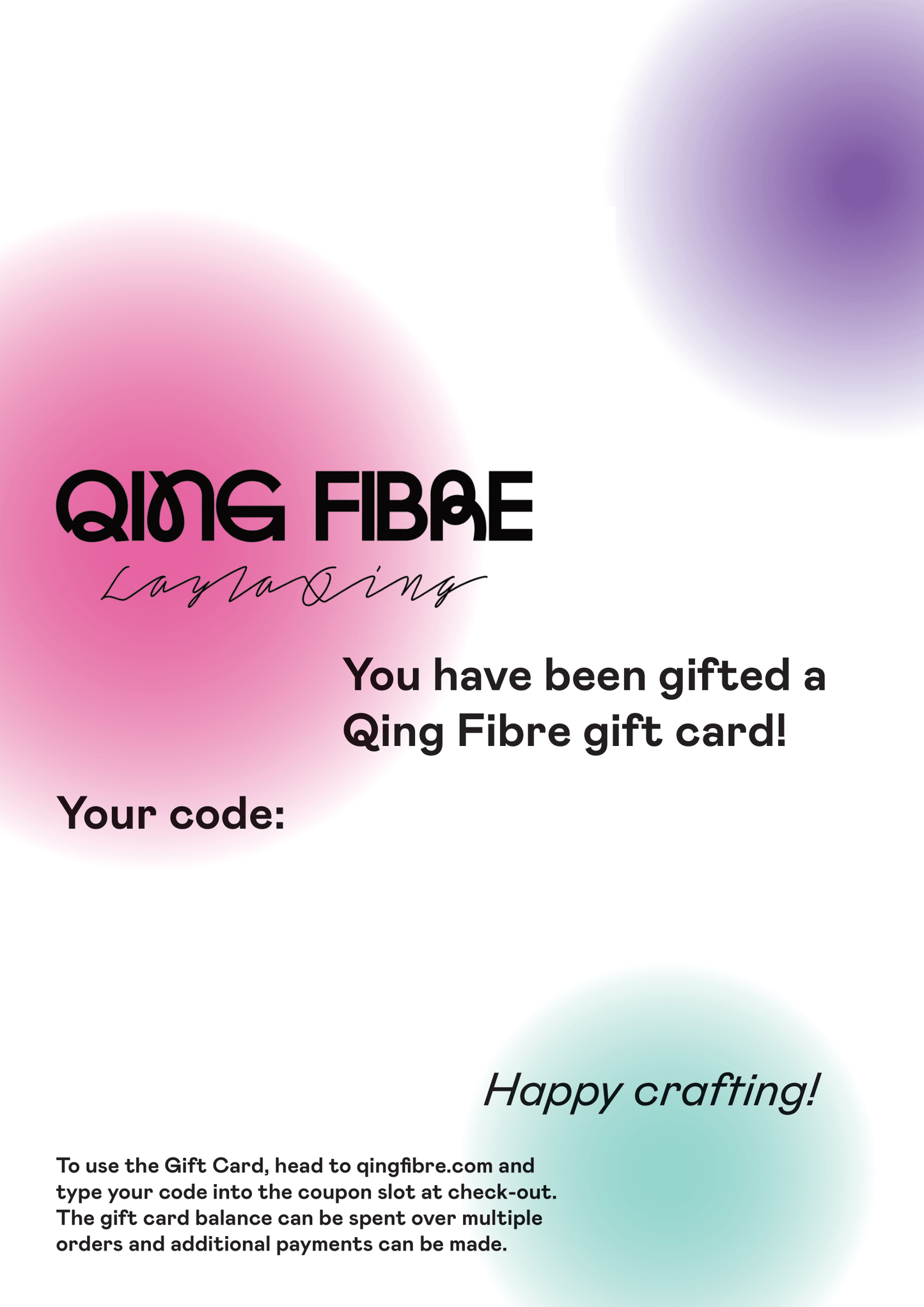 Qing Fibre Gift Card