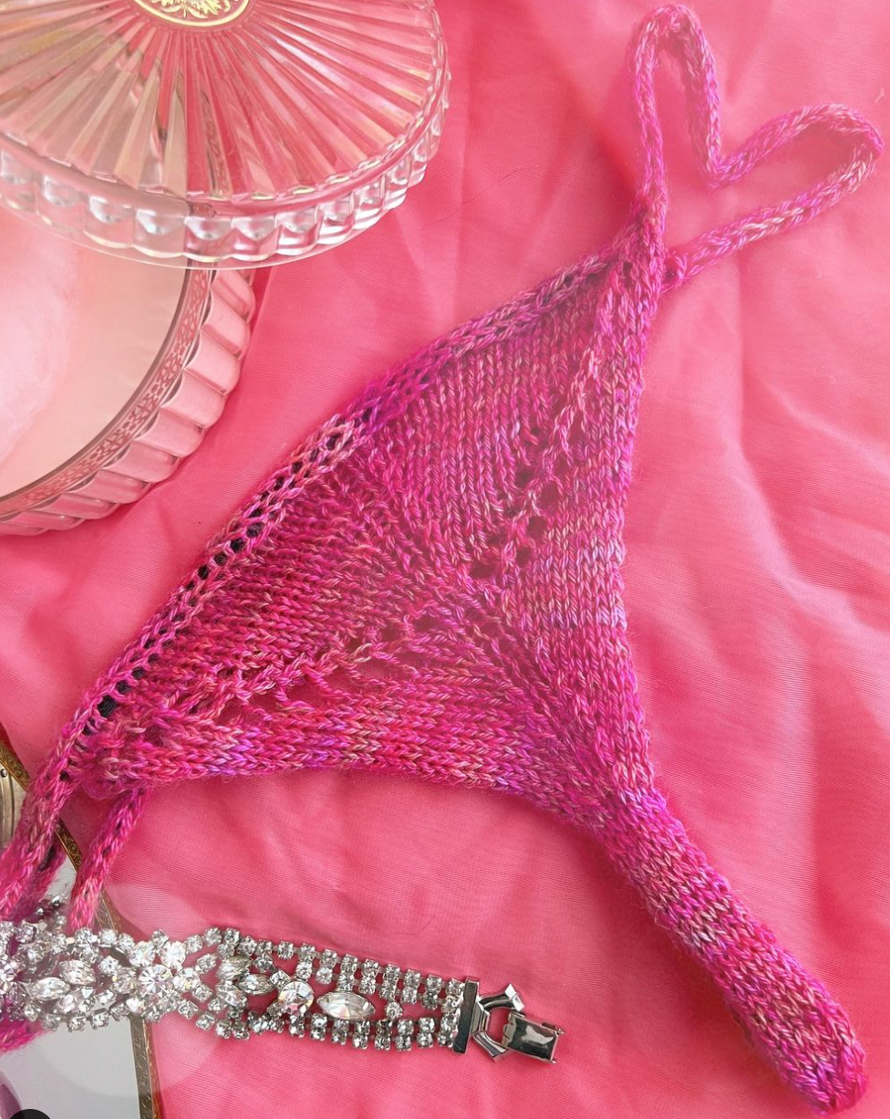 Final Sale Aruba 3 Piece Bikini Set - Pink Crochet - Mermaids
